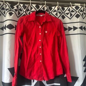Women’s inch red button down shirt